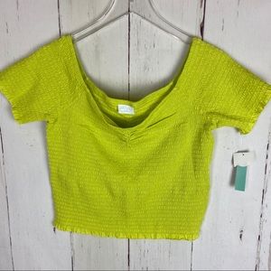 Abound | Green Stretch Off Shoulder T-Shirt